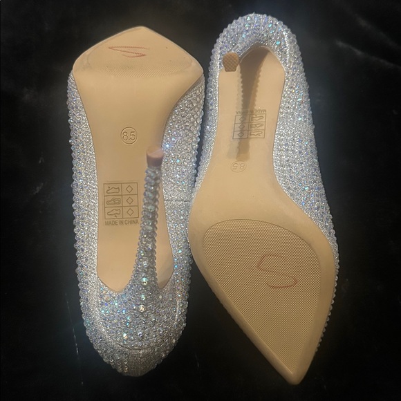 Sparkling Silver Elisabet Tang NEW STUNNING 5” Rhinestone Heels PERFECTION 8.5 M - Picture 6 of 16